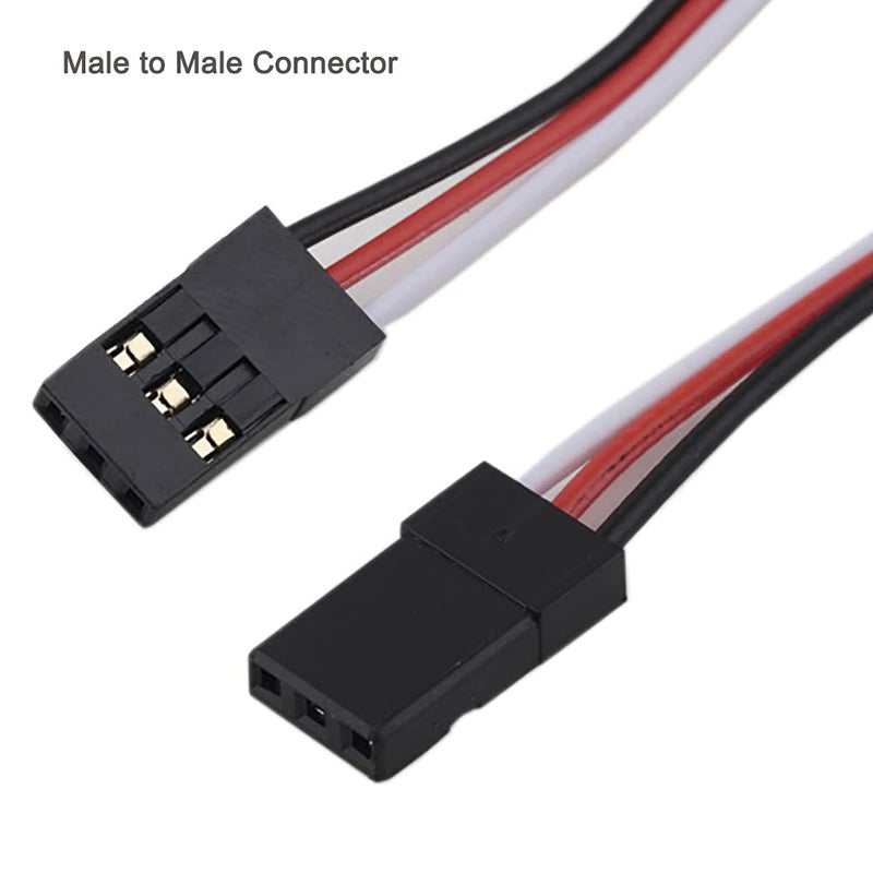 DIYmall 10pcs 3.93inch Male to Male JR Plug Servo Extension Lead 3Pin 100mm Servo Extension Cable for RC Plane Car - Image 2